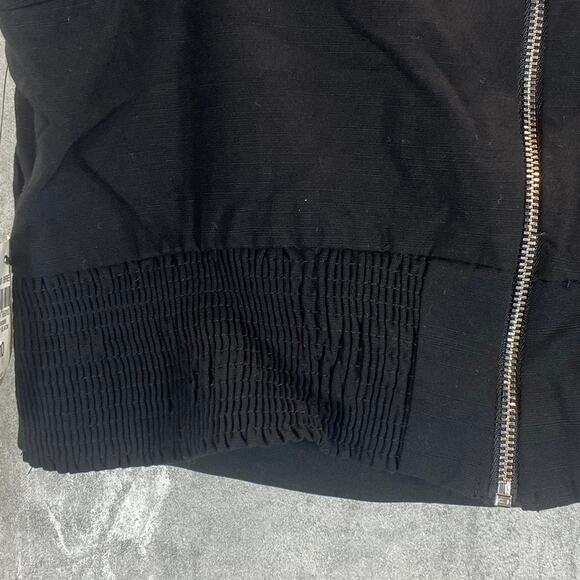 BAR III Women's Deep Black Sweetheart Cutout Ruffle-Sleeve Crop Top SZ 10 - Picture 5 of 8